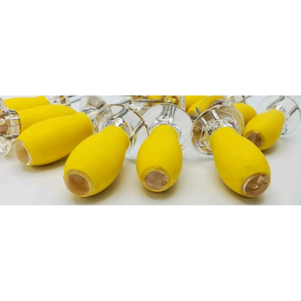 Jumbo Soft Grip Corn On The Cob Holders Handles 6 Pair Yellow &‎ Clear Plastic
